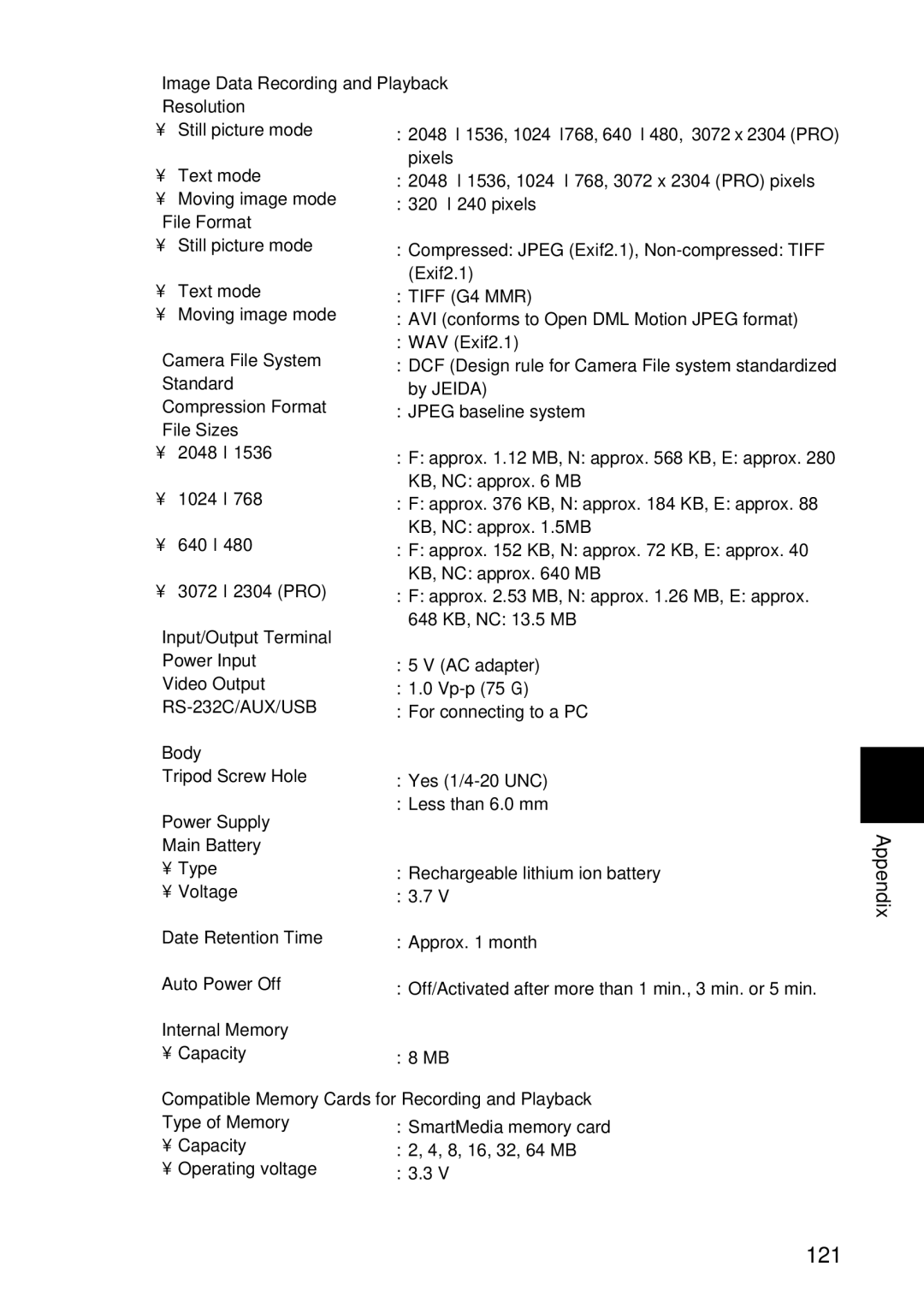 Ricoh RDC-7 manual 121, RS-232C/AUX/USB 