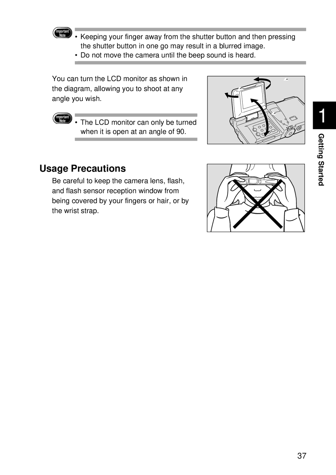 Ricoh RDC-7 manual Usage Precautions, GettingStarted 