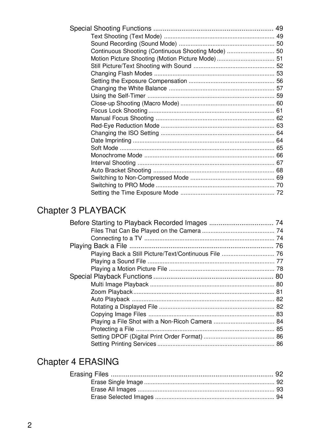 Ricoh RDC-7 manual Playback, Erasing 