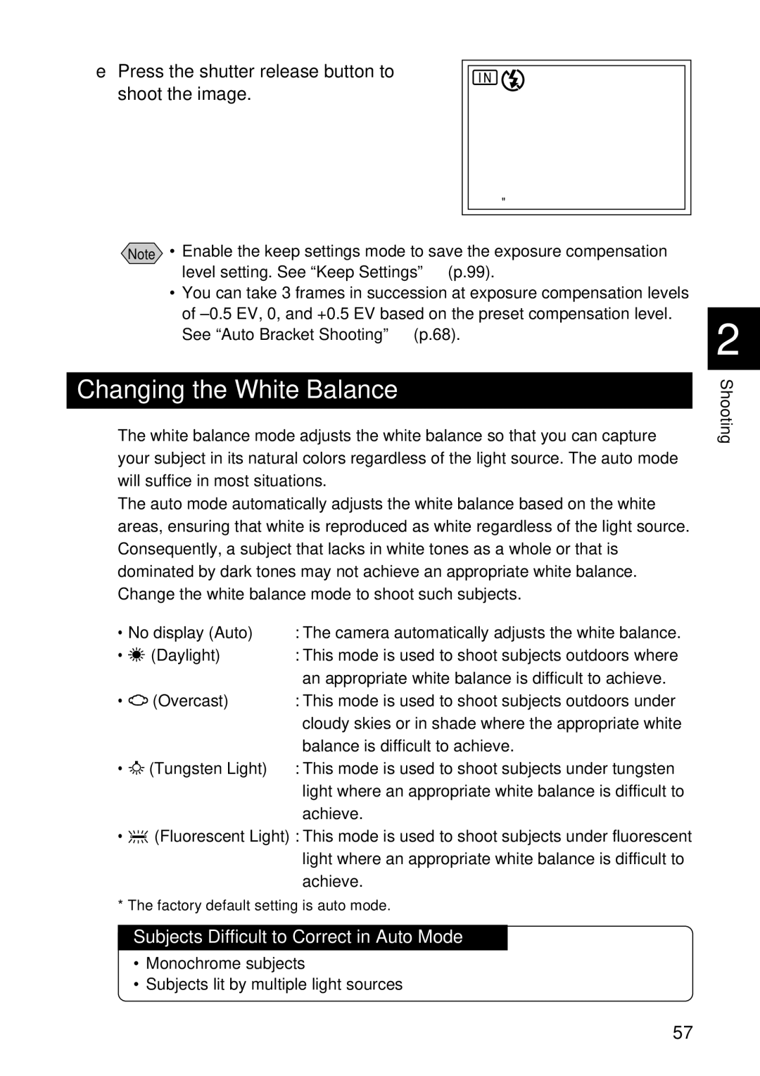 Ricoh RDC-7 manual Changing the White Balance, Tungsten Light 