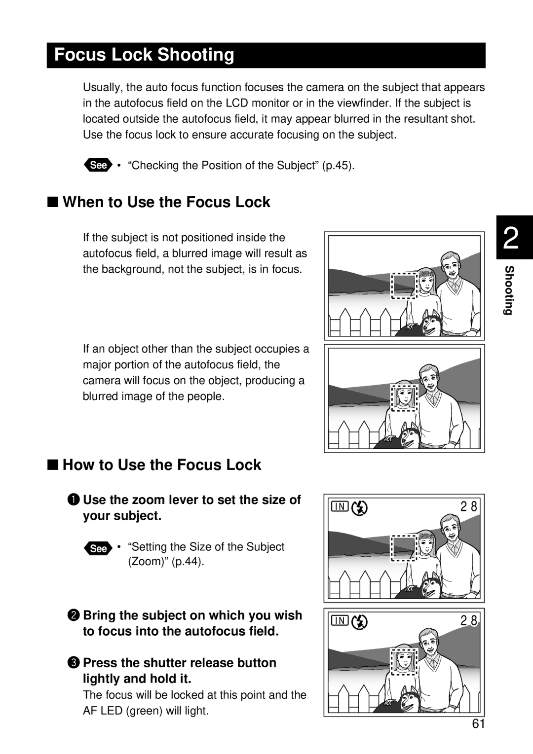 Ricoh RDC-7 manual Focus Lock Shooting, When to Use the Focus Lock, How to Use the Focus Lock 