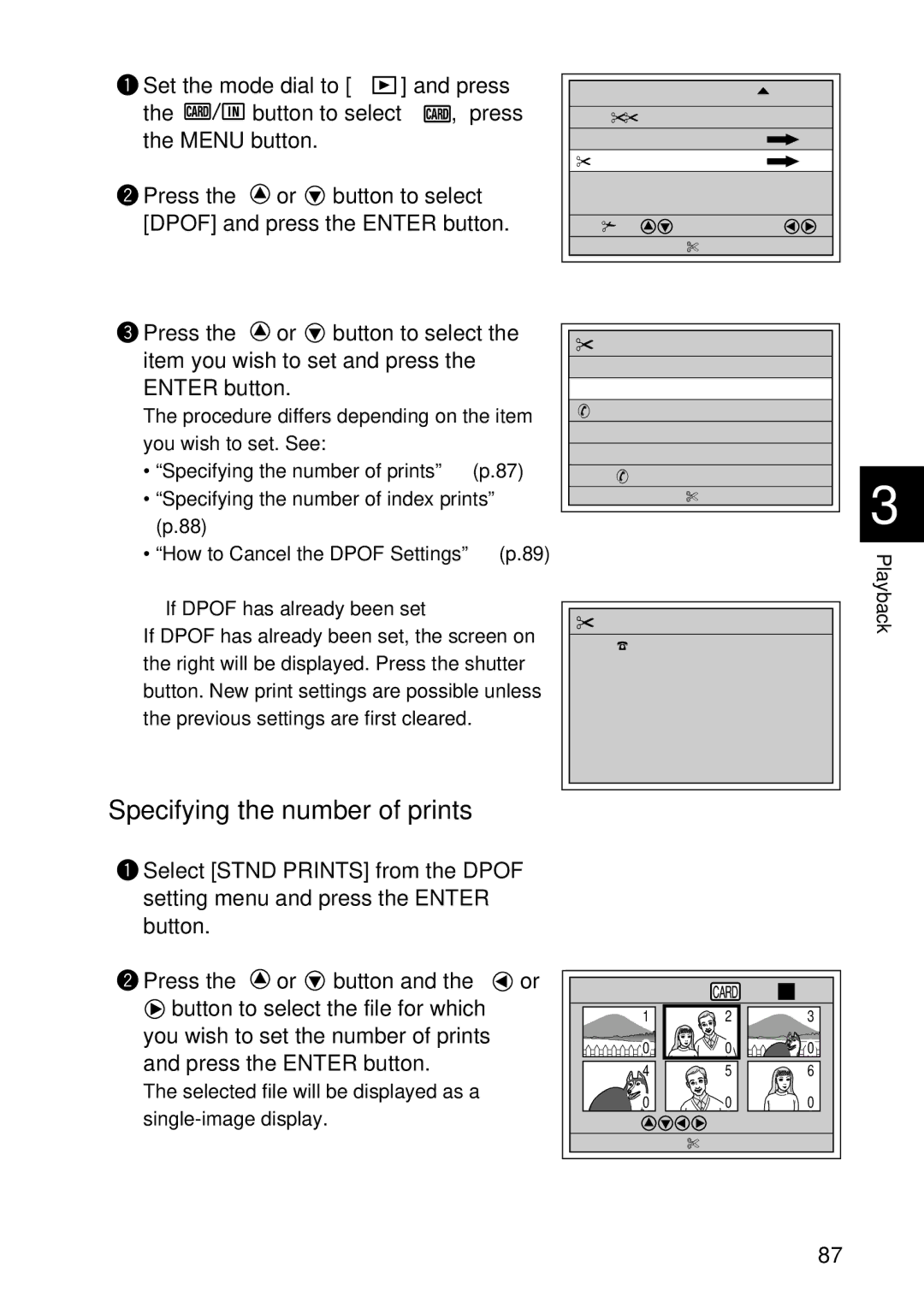 Ricoh RDC-7 manual Specifying the number of prints, If Dpof has already been set 