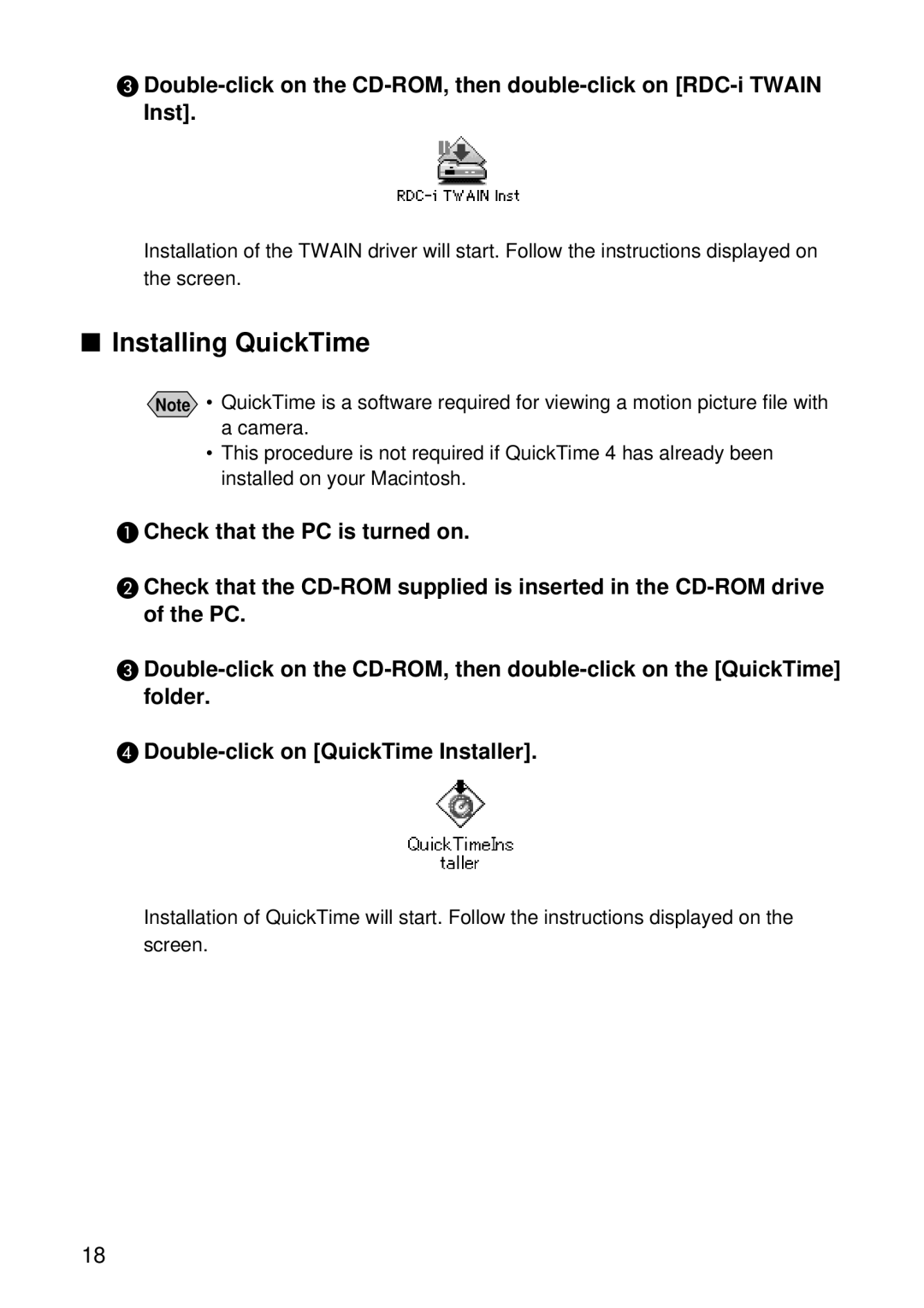 Ricoh RDC-i500 manual Installing QuickTime 