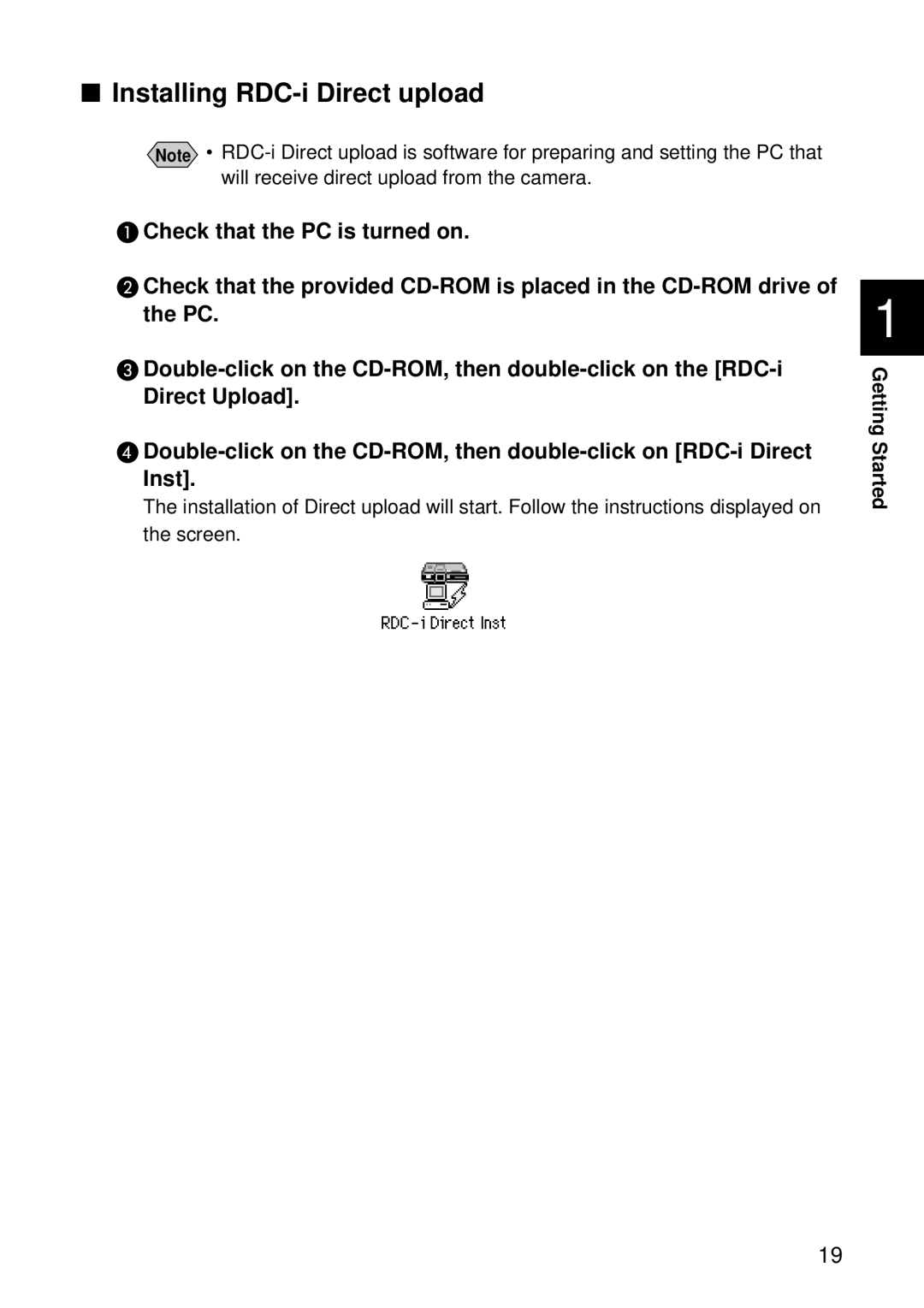 Ricoh RDC-i500 manual Installing RDC-i Direct upload 