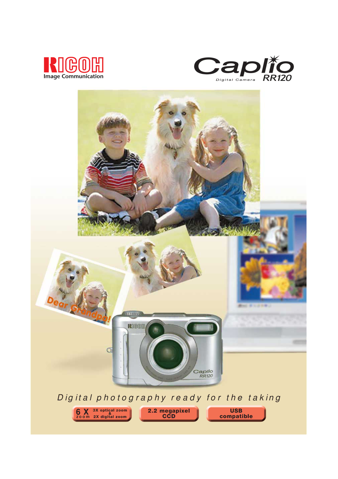 Ricoh RR-120 manual Digital photography ready for the taking, 3X optical zoom Zoom 2X digital zoom 