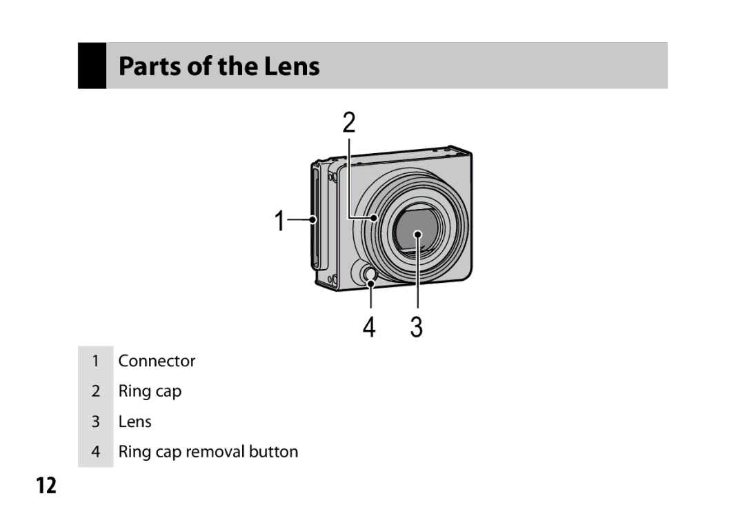 Ricoh S10 24-72MM F2.5-4.4VC instruction manual Parts of the Lens 