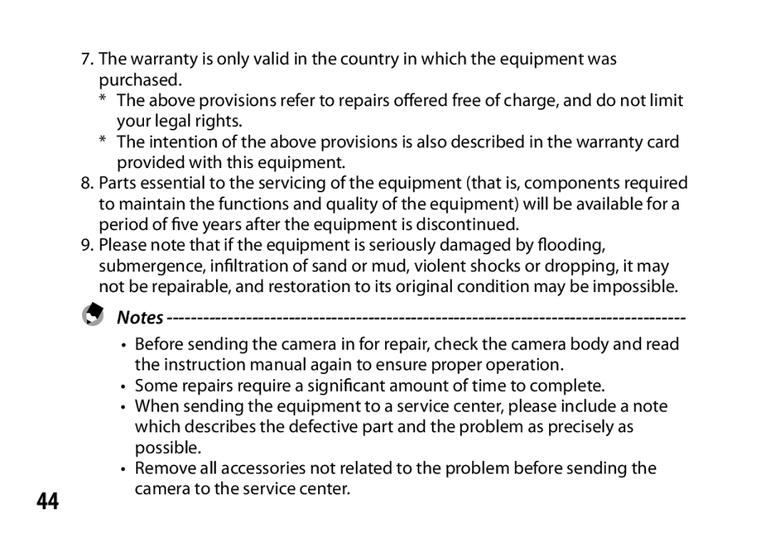 Ricoh S10 24-72MM F2.5-4.4VC instruction manual 