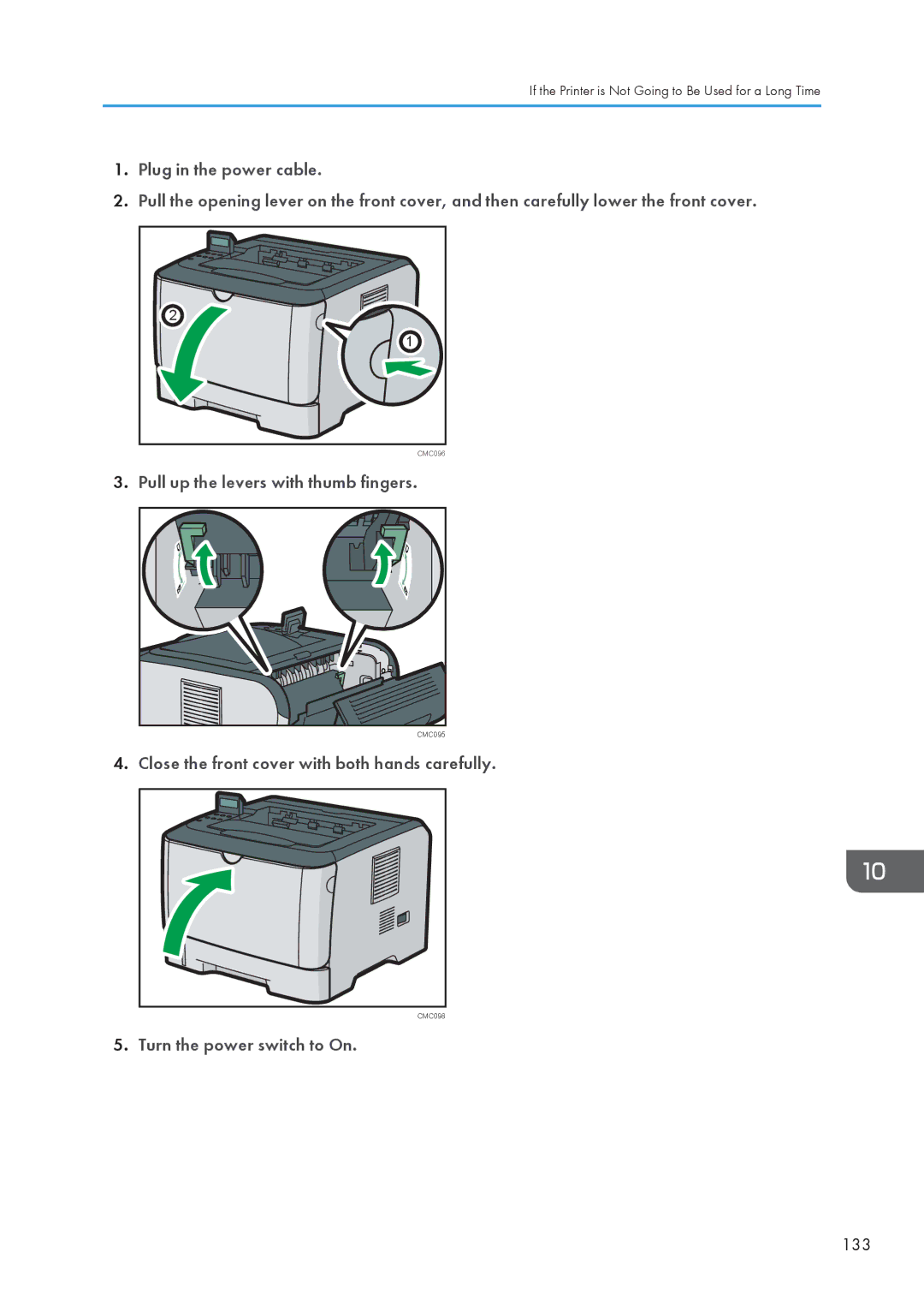 Ricoh SP 3500N, SP 3510DN manual Pull up the levers with thumb fingers, 133 