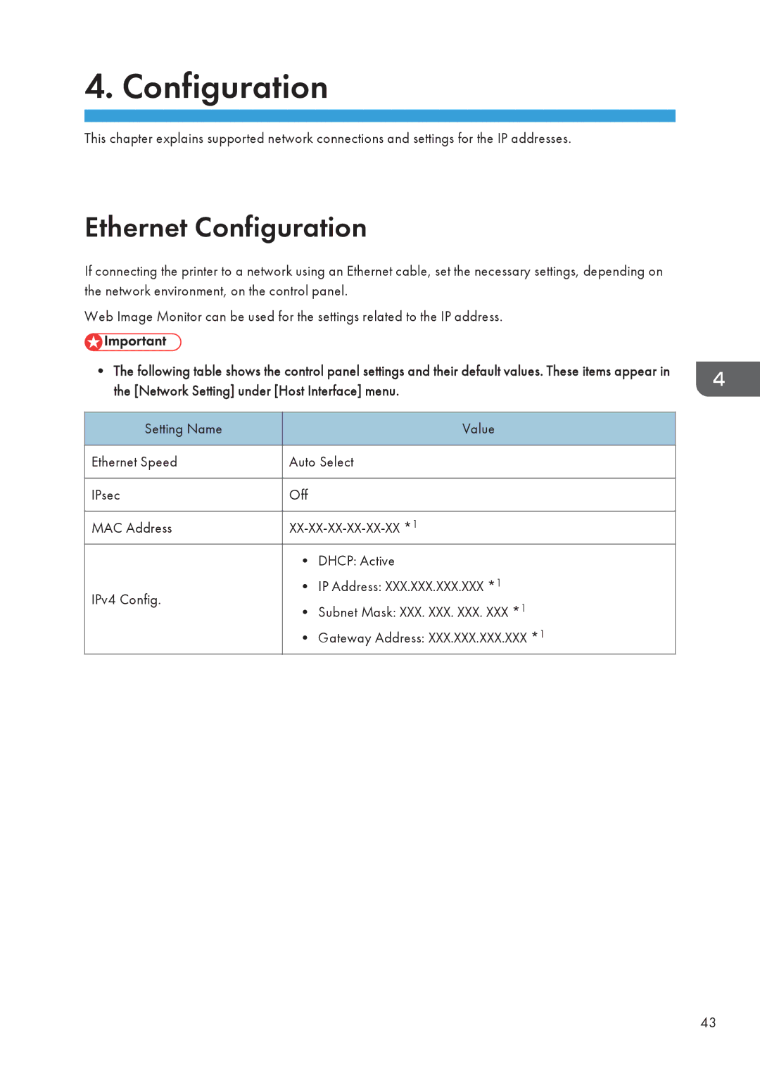 Ricoh SP 3500N, SP 3510DN manual Ethernet Configuration, Dhcp Active 