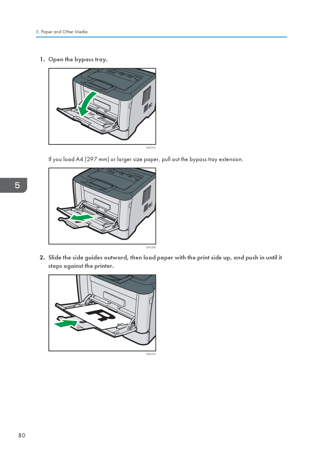 Ricoh SP 3510DN, SP 3500N manual Open the bypass tray 