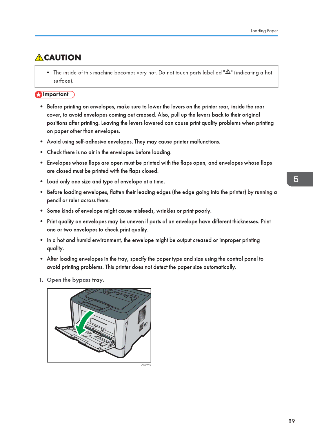 Ricoh SP 3500N, SP 3510DN manual Open the bypass tray 