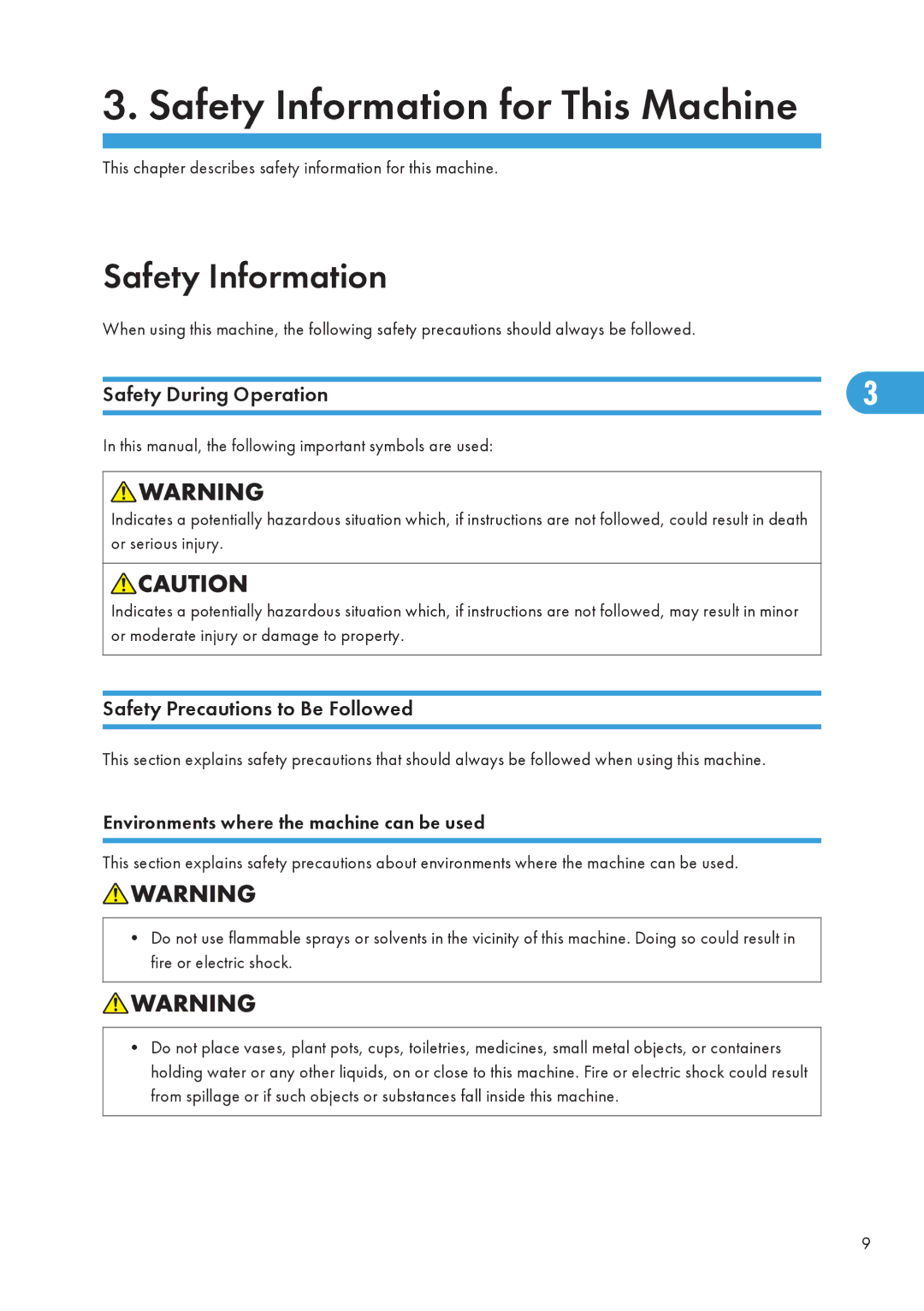 Ricoh SP 5200S/5210SF/5210SR manual Safety During Operation, Safety Precautions to Be Followed 