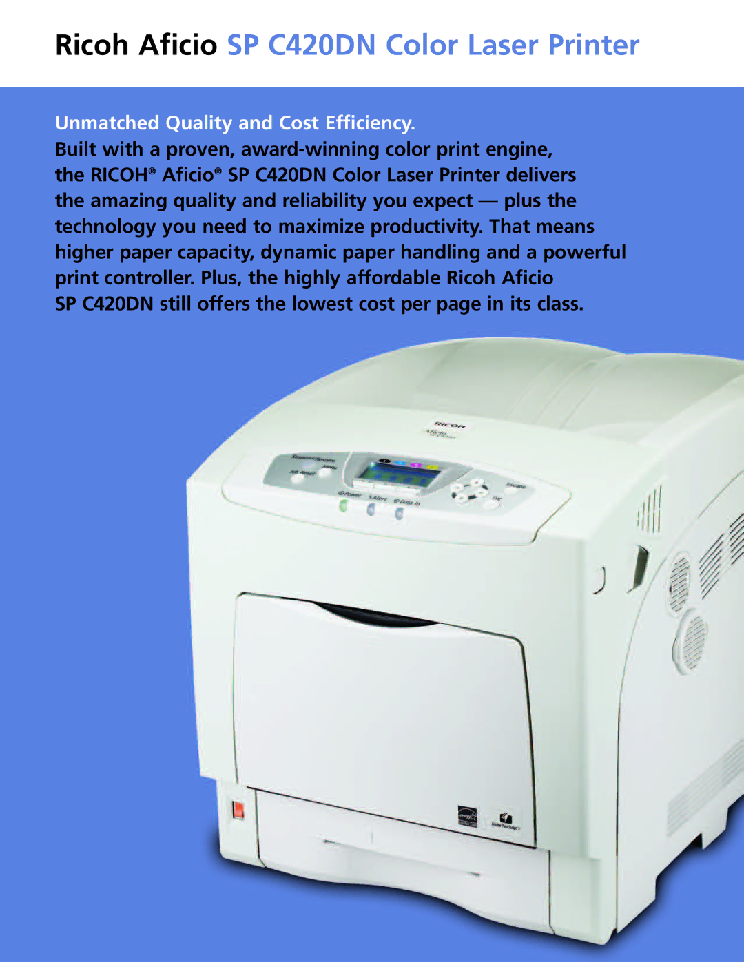 Ricoh manual Ricoh Aficio SP C420DN Color Laser Printer 