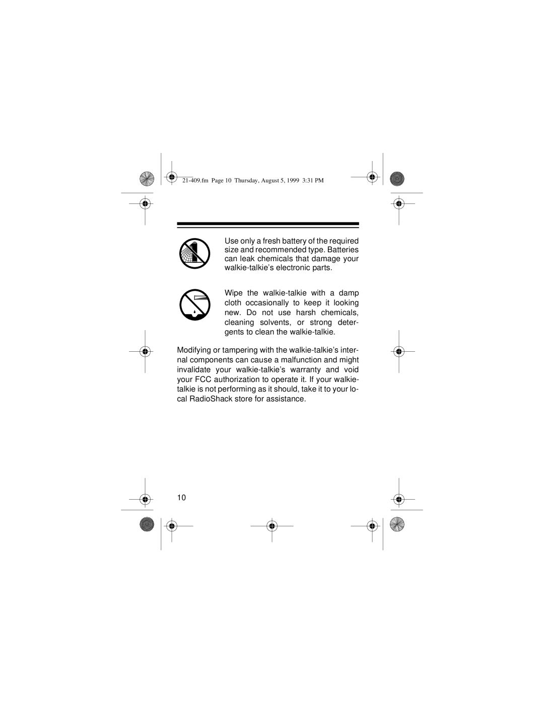 Ricoh TRC-509 owner manual Fm Page 10 Thursday, August 5, 1999 331 PM 