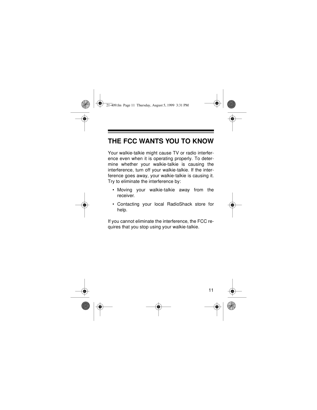 Ricoh TRC-509 owner manual FCC Wants YOU to Know 