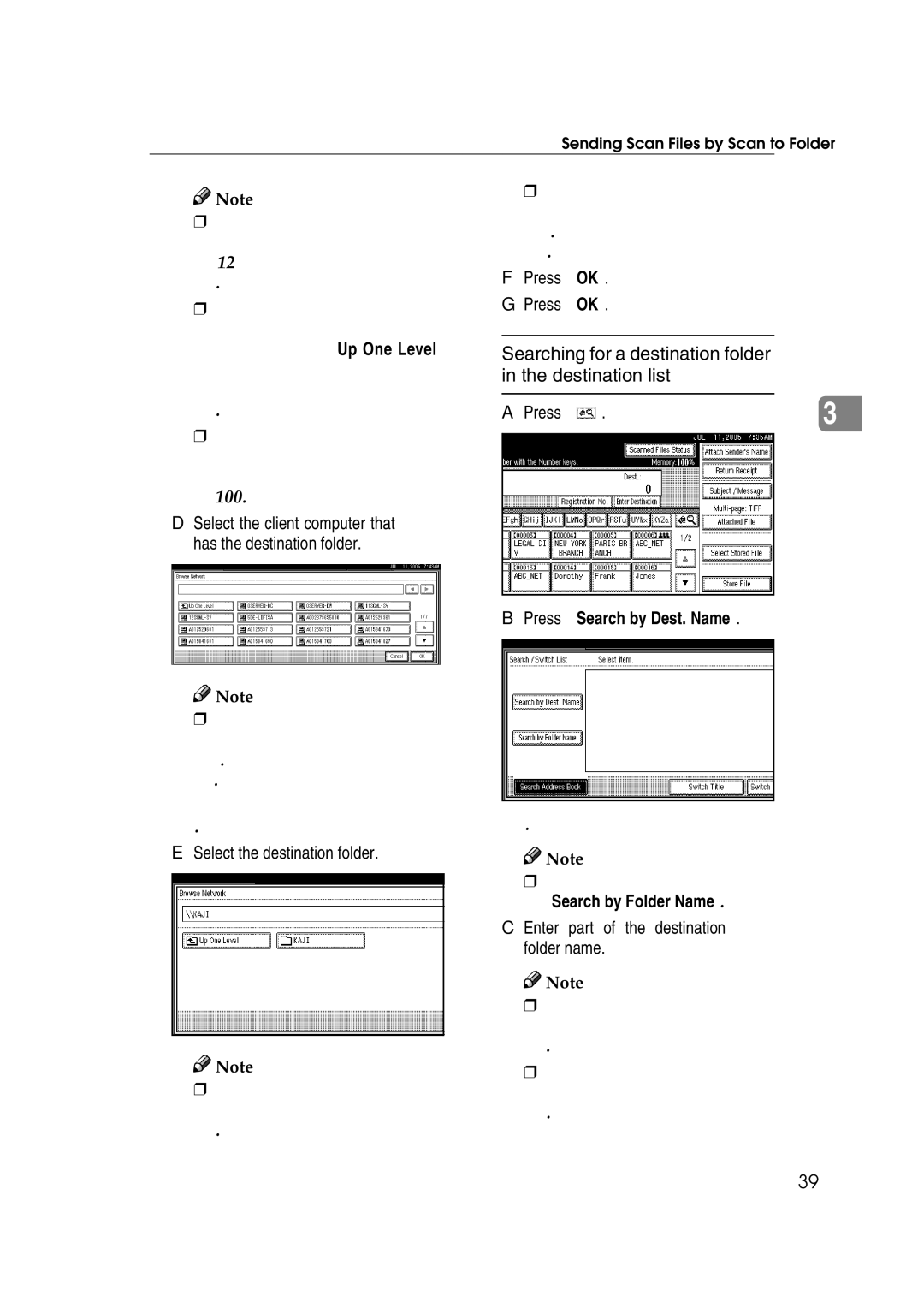 Ricoh Type 480 appendix Searching for a destination folder in the destination list, Search by Folder Name 