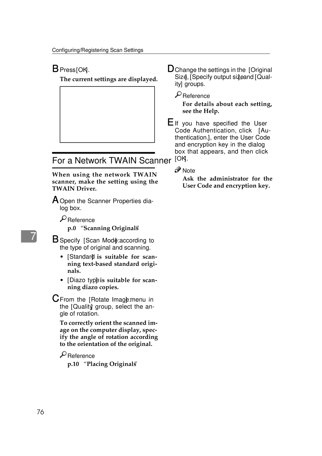 Ricoh Type 480 appendix For a Network Twain Scanner, Open the Scanner Properties dia- log box 