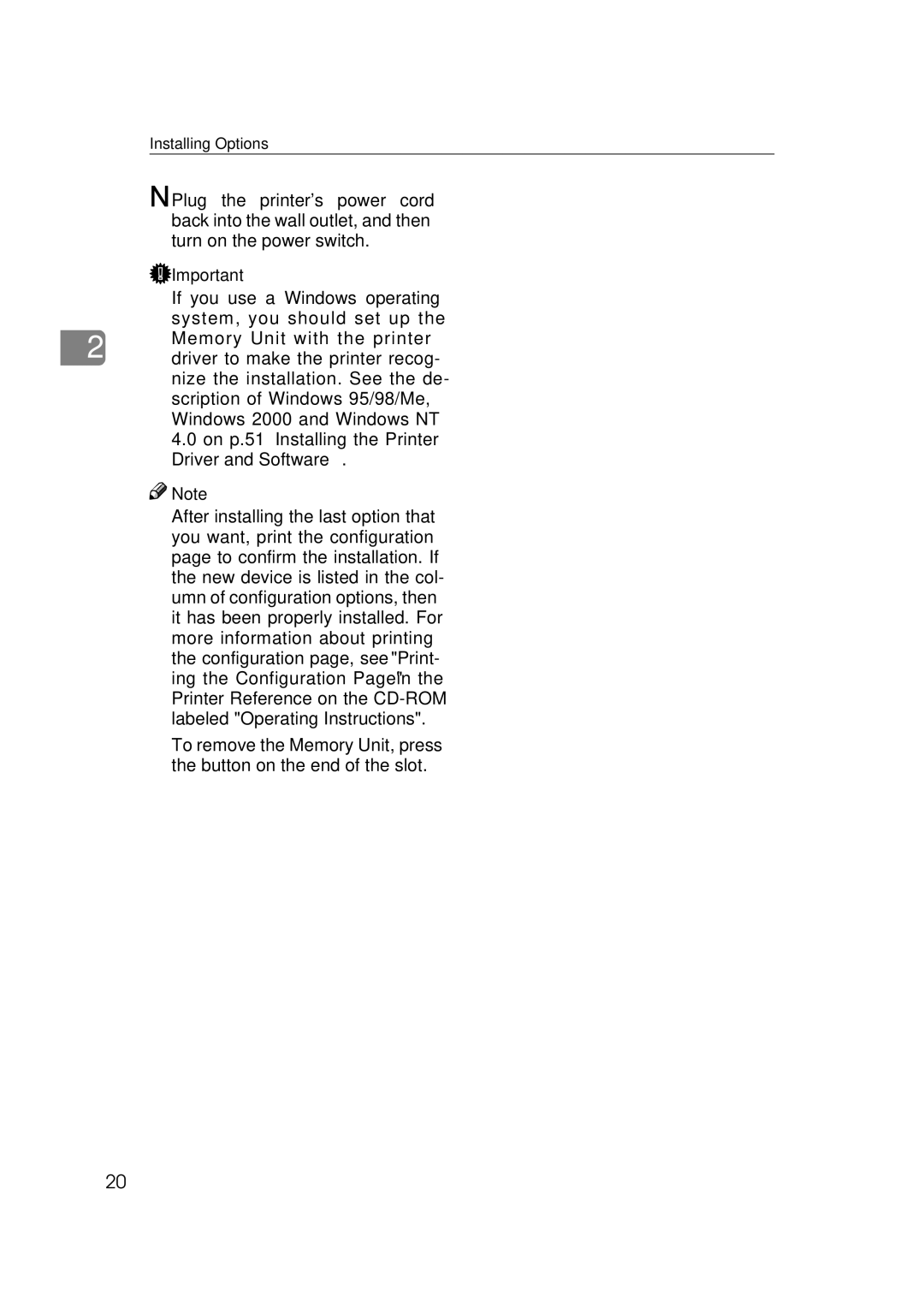 Ricoh 400780, Type B, AP2610 setup guide Installing Options 