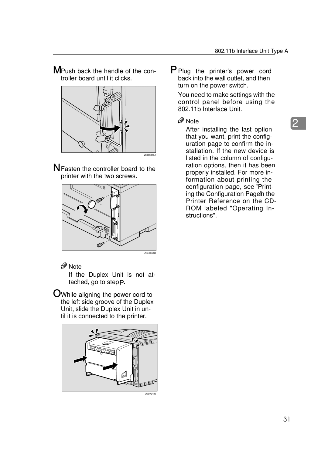 Ricoh AP2610, Type B, 400780 setup guide Ing the Configuration 