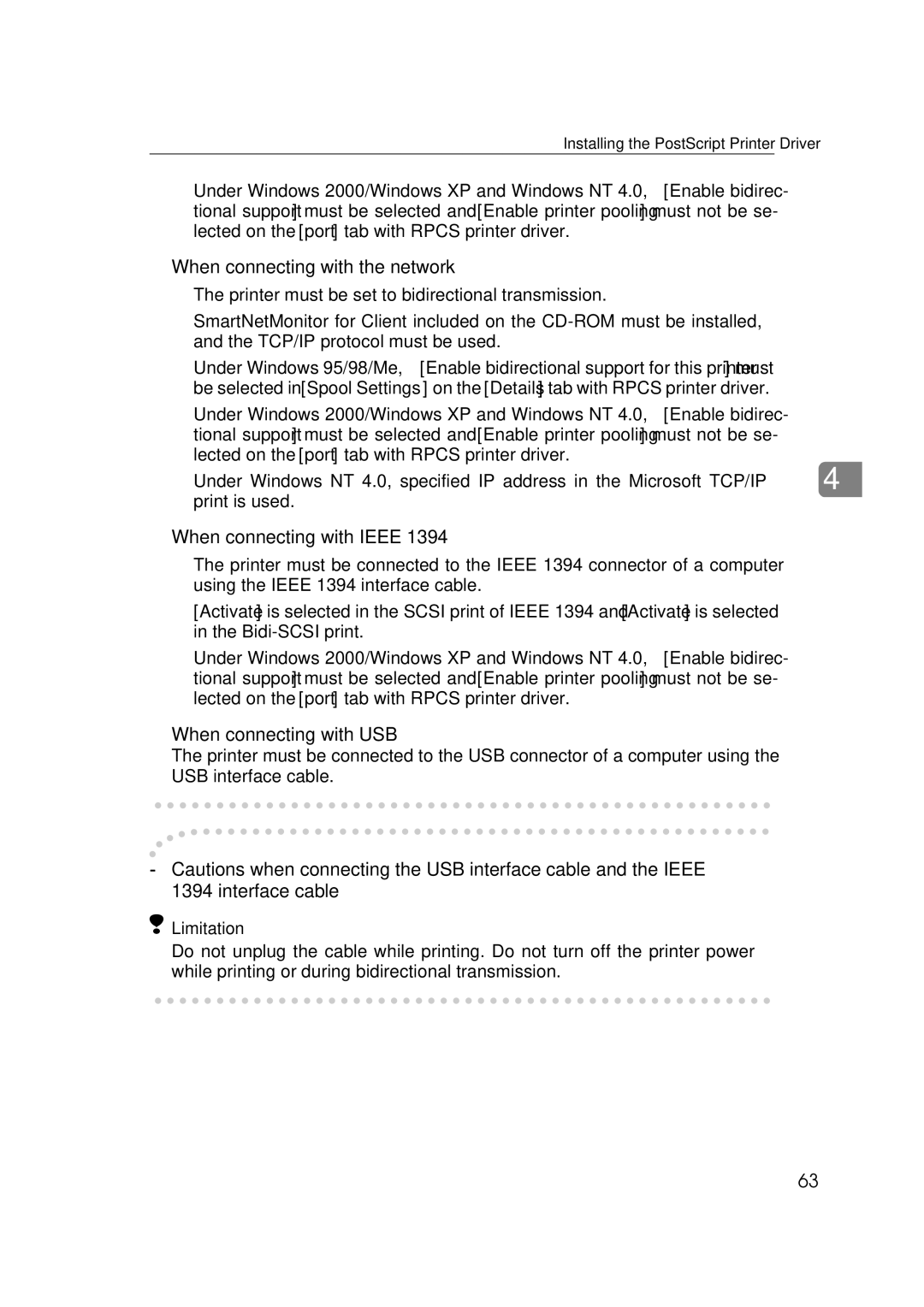 Ricoh Type B, AP2610, 400780 When connecting with the network, When connecting with Ieee, When connecting with USB 