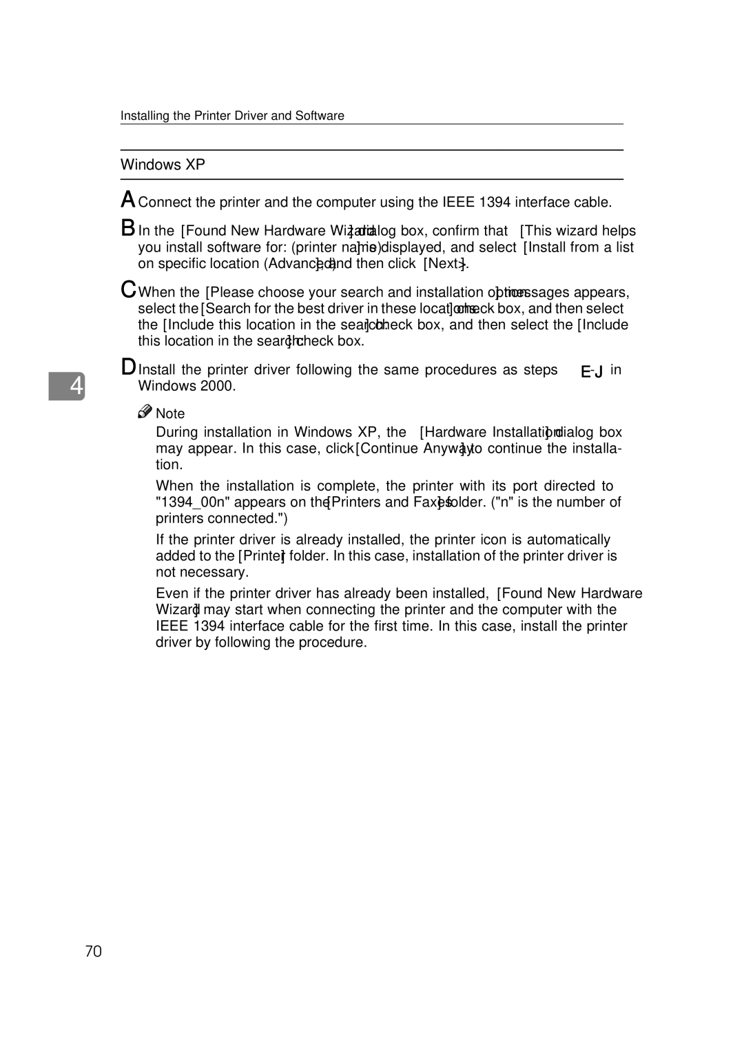 Ricoh AP2610, Type B, 400780 setup guide Windows XP 