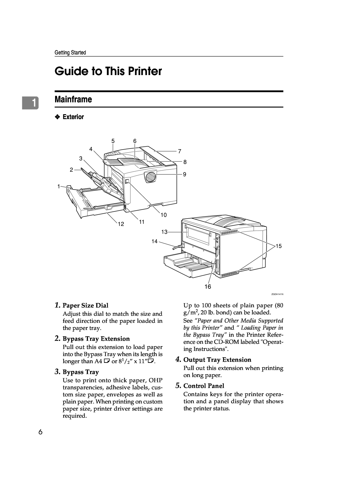 Ricoh Type B, AP2610, 400780 setup guide Guide to This Printer, Mainframe 
