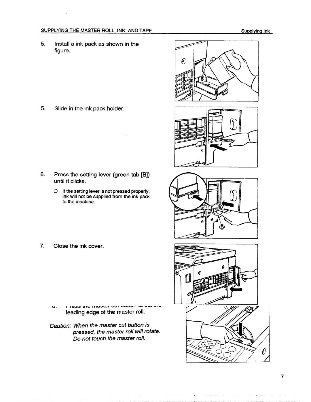 Ricoh VT1730 manual Close the ink cover 