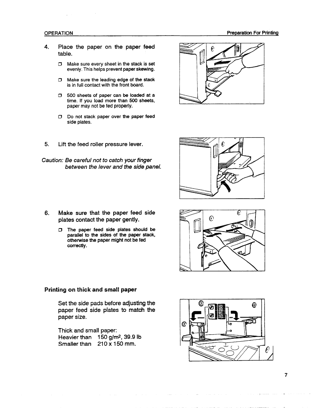 Ricoh VT1730 manual Place the paper on the paper feed table 