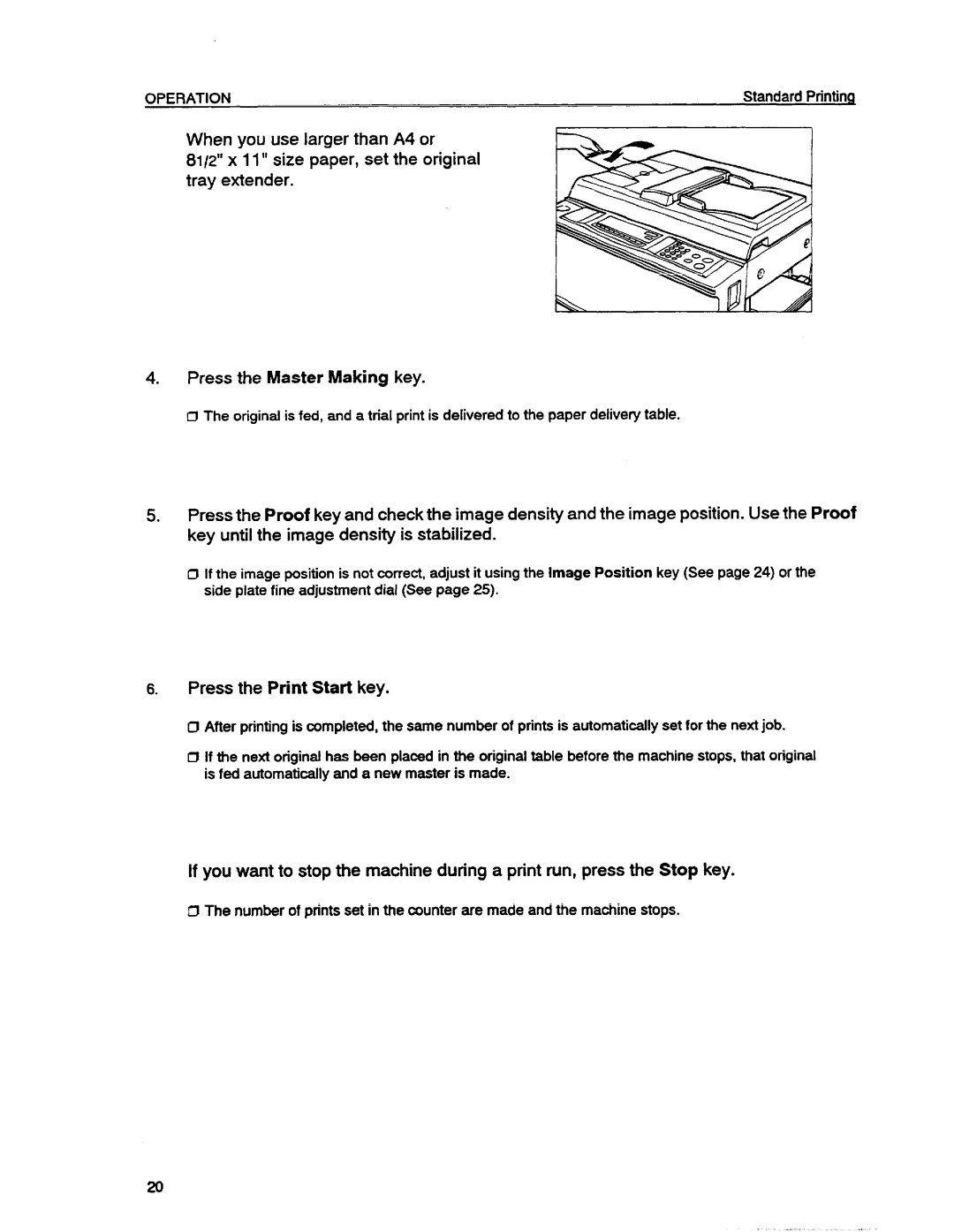 Ricoh VT1730 manual Press the Print Start key 