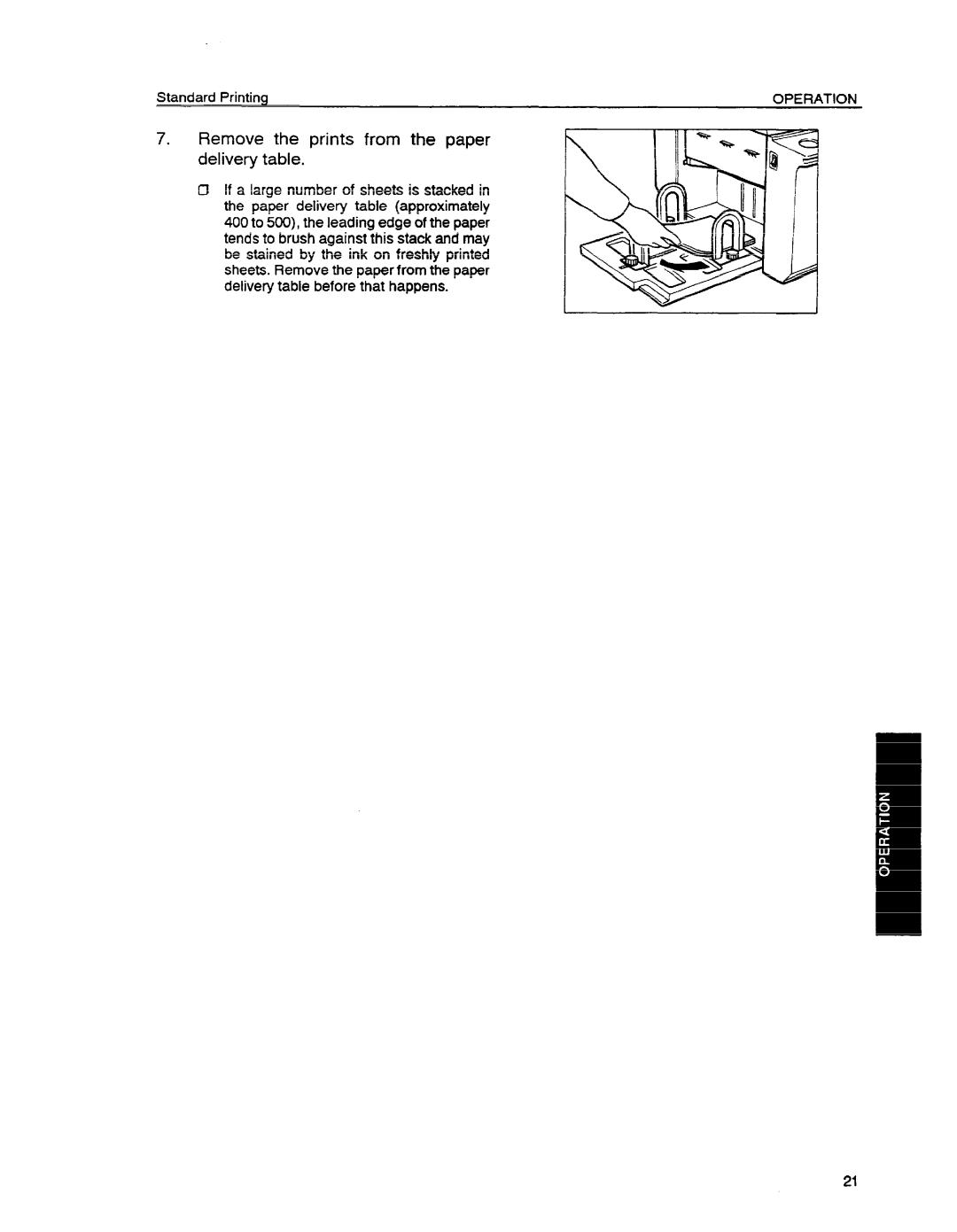 Ricoh VT1730 manual Remove the prints from the paper delivery table 