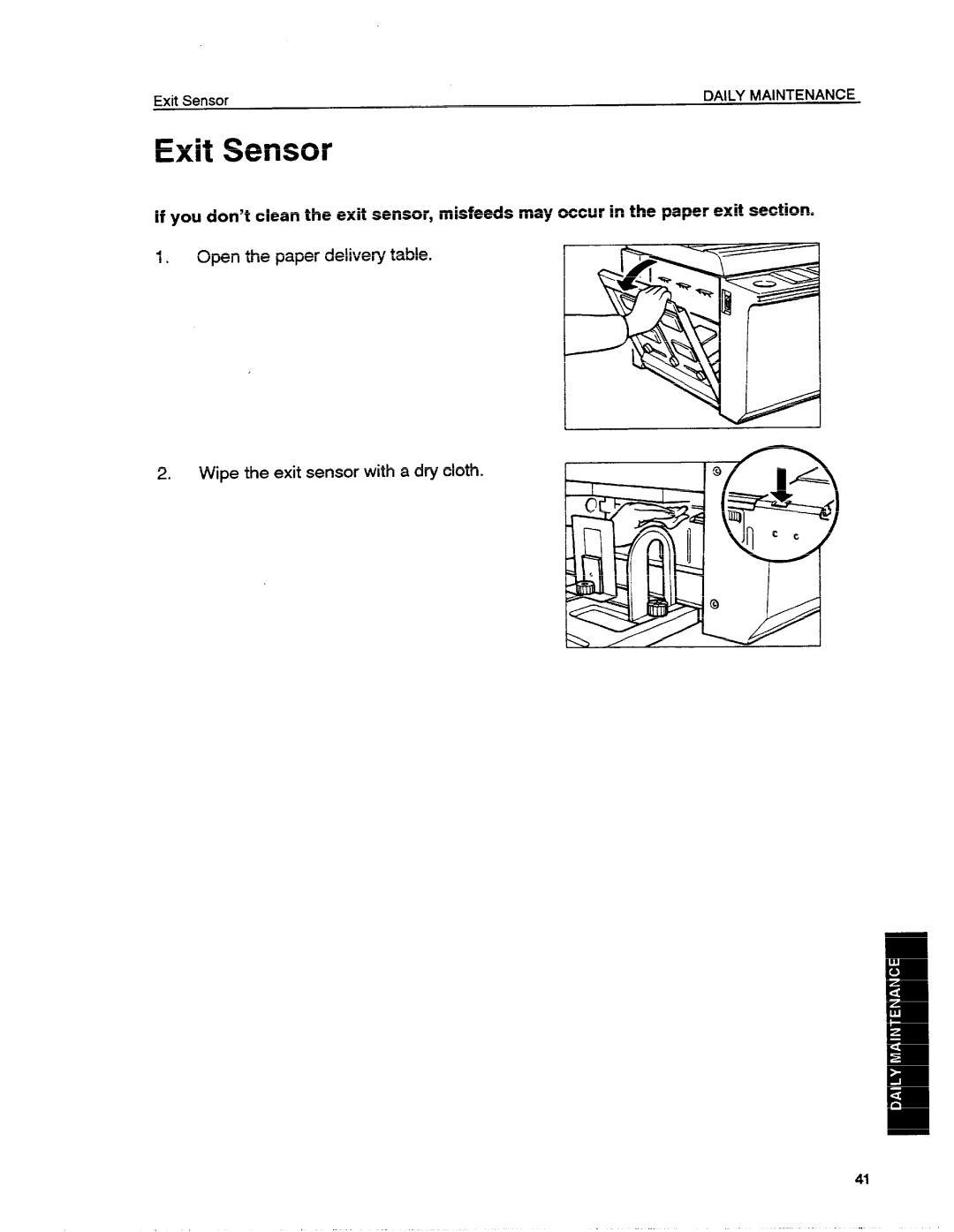 Ricoh VT1730 manual Exit Sensor 