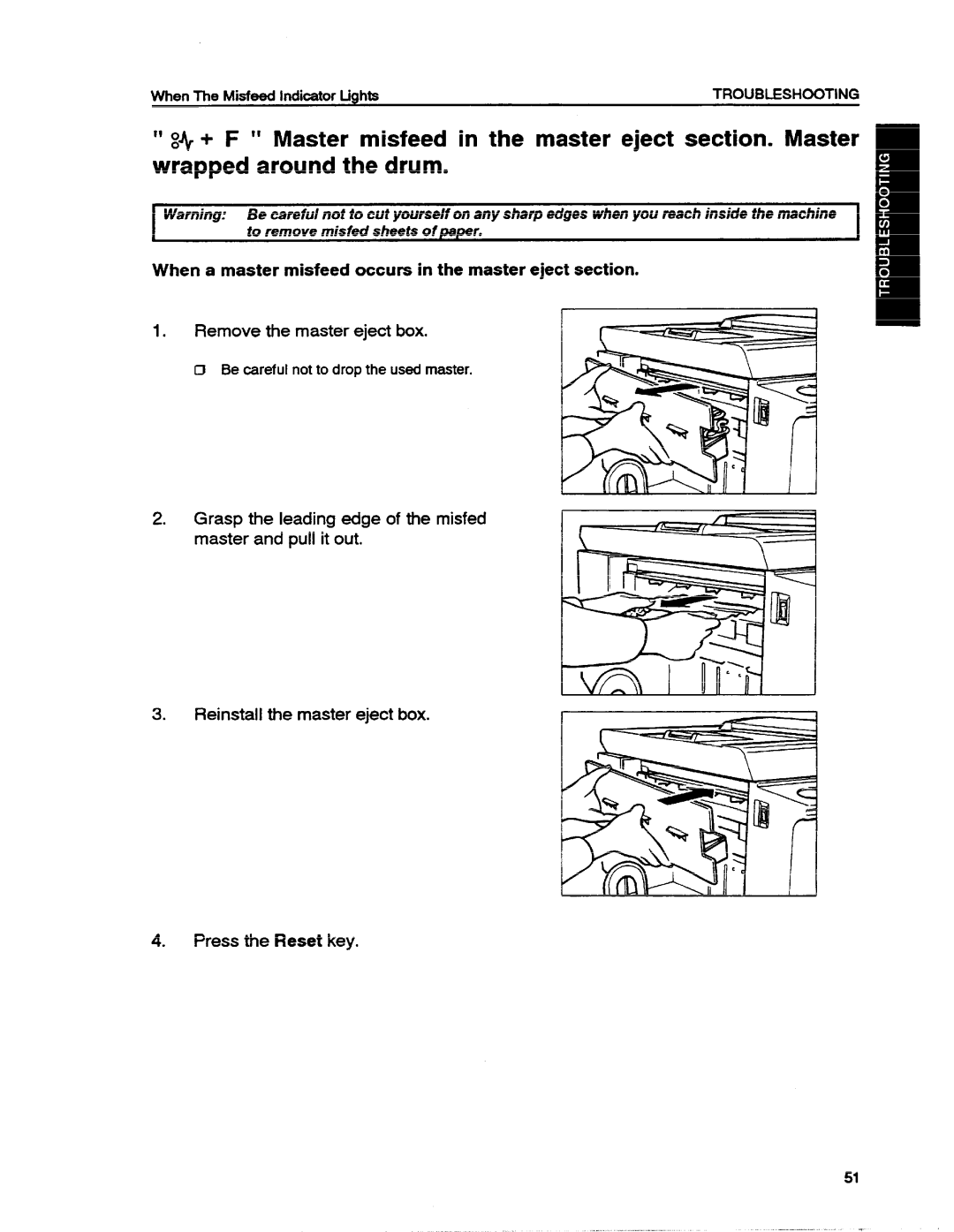 Ricoh VT1730 manual To remove misfed sheets of paper 