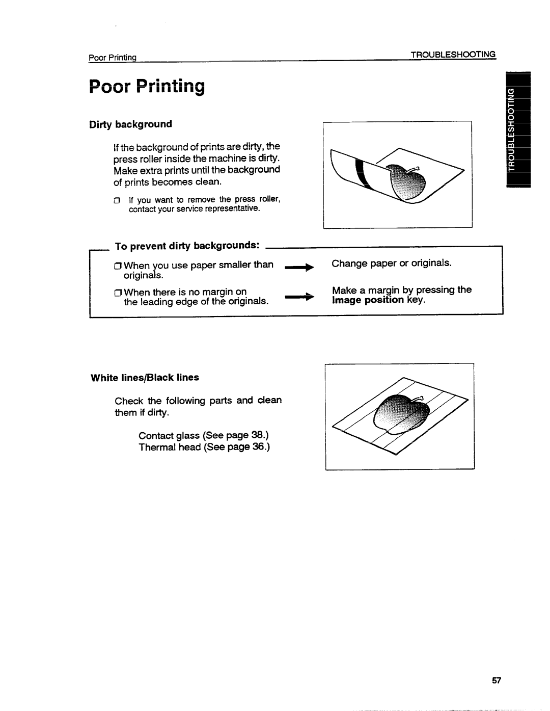 Ricoh VT1730 manual Poor Printing, Thermal head See 