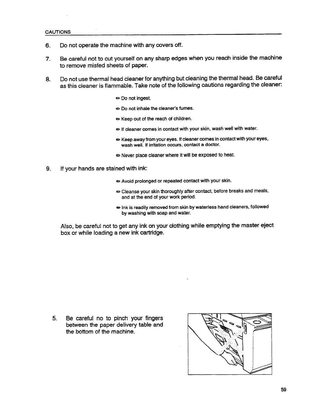 Ricoh VT1730 manual If your hands are stained with ink 