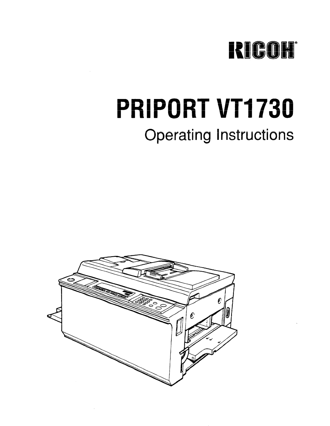 Ricoh manual PRIPORT VT1730, Operating Instructions 
