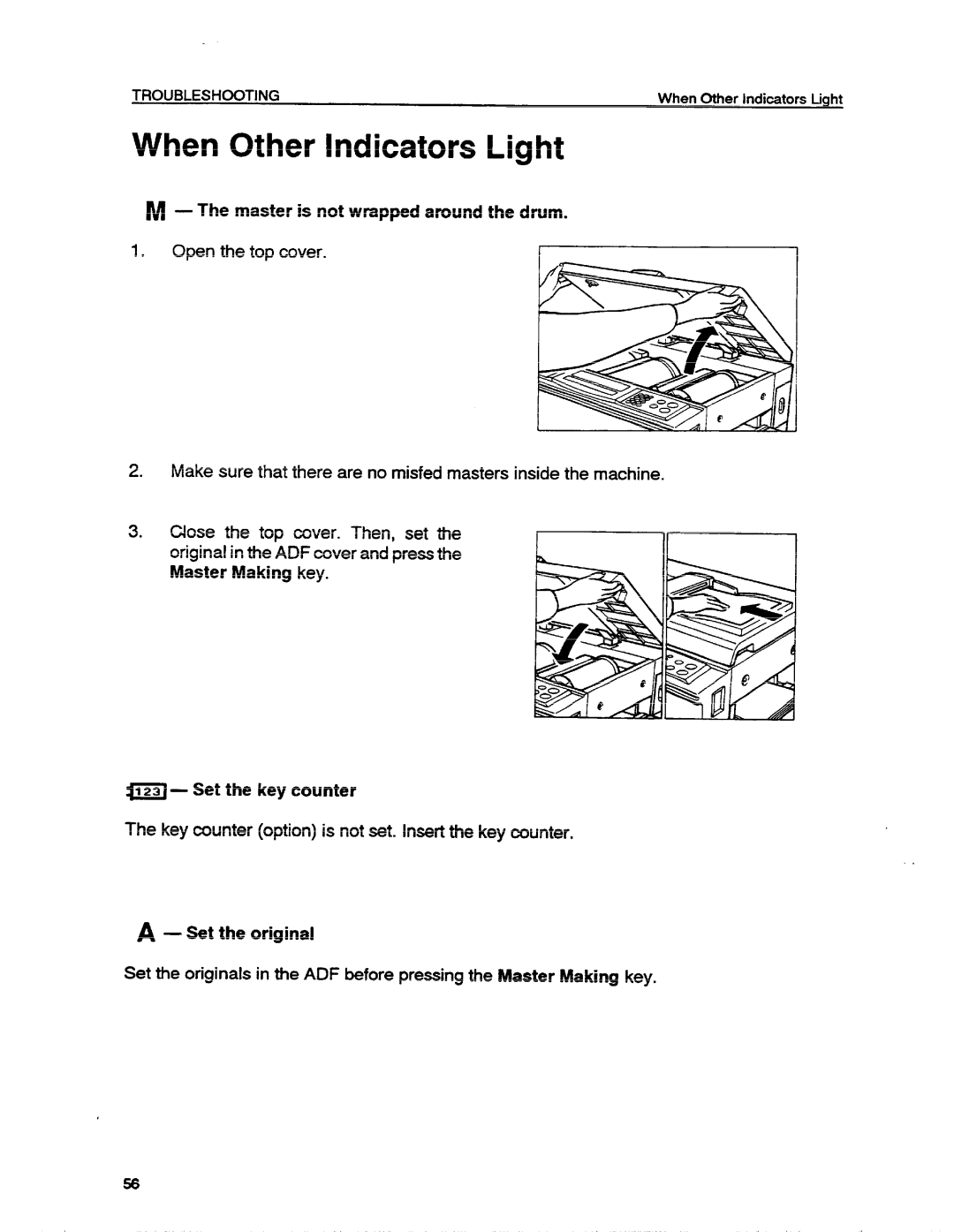 Ricoh VT1730 manual When Other Indicators Light 
