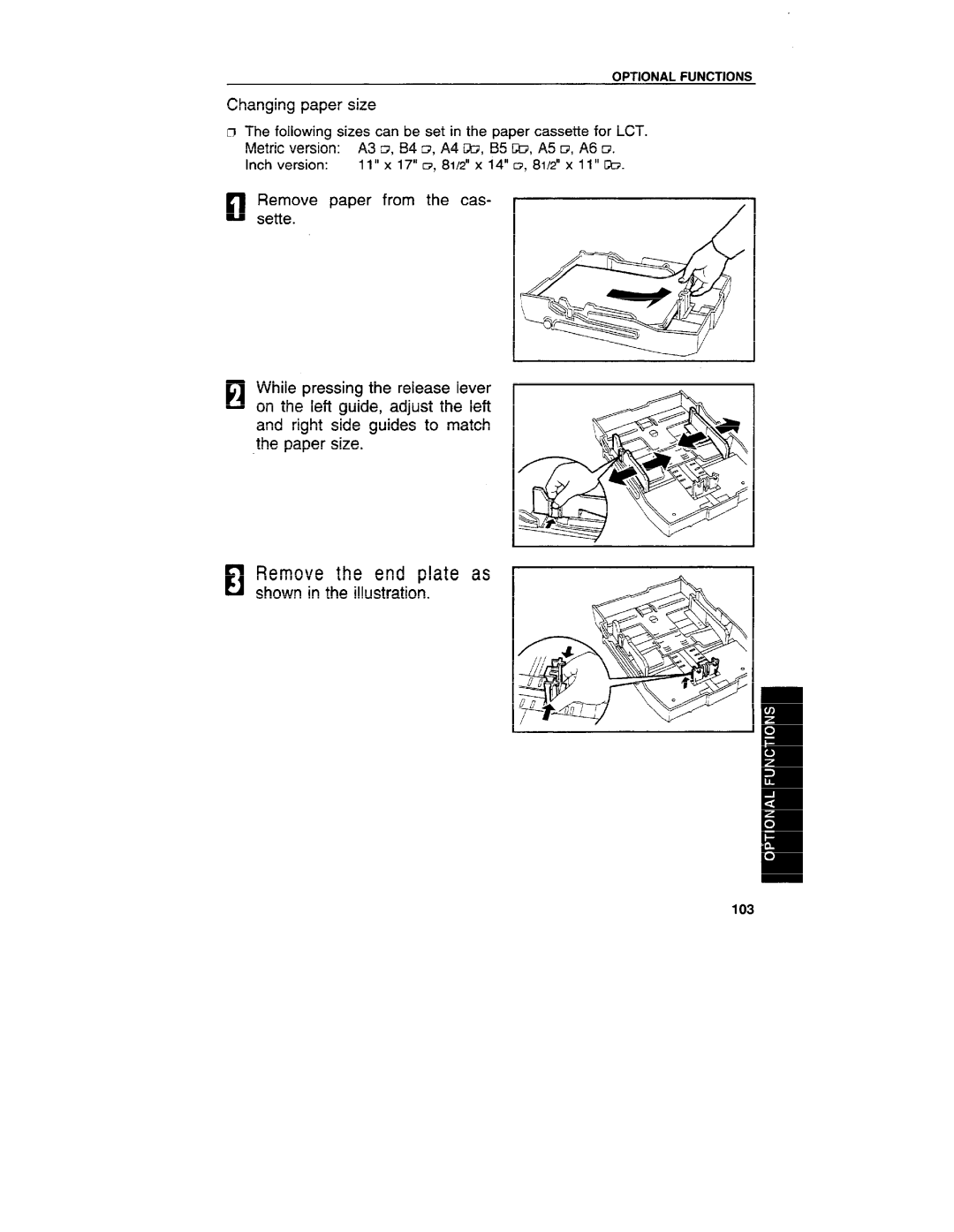 Ricoh VT3800 manual ElRemove the end plate 