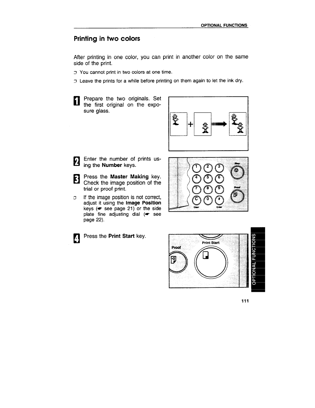 Ricoh VT3800 manual Printing in two colors, 111 