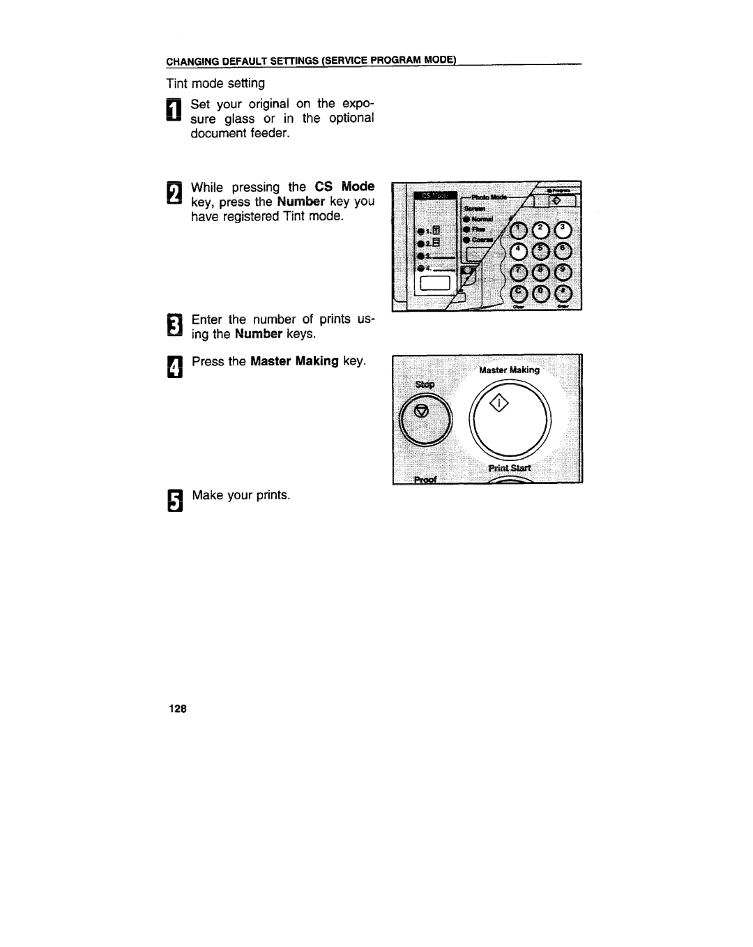 Ricoh VT3800 manual Changing Default Settings Service Program Mode 