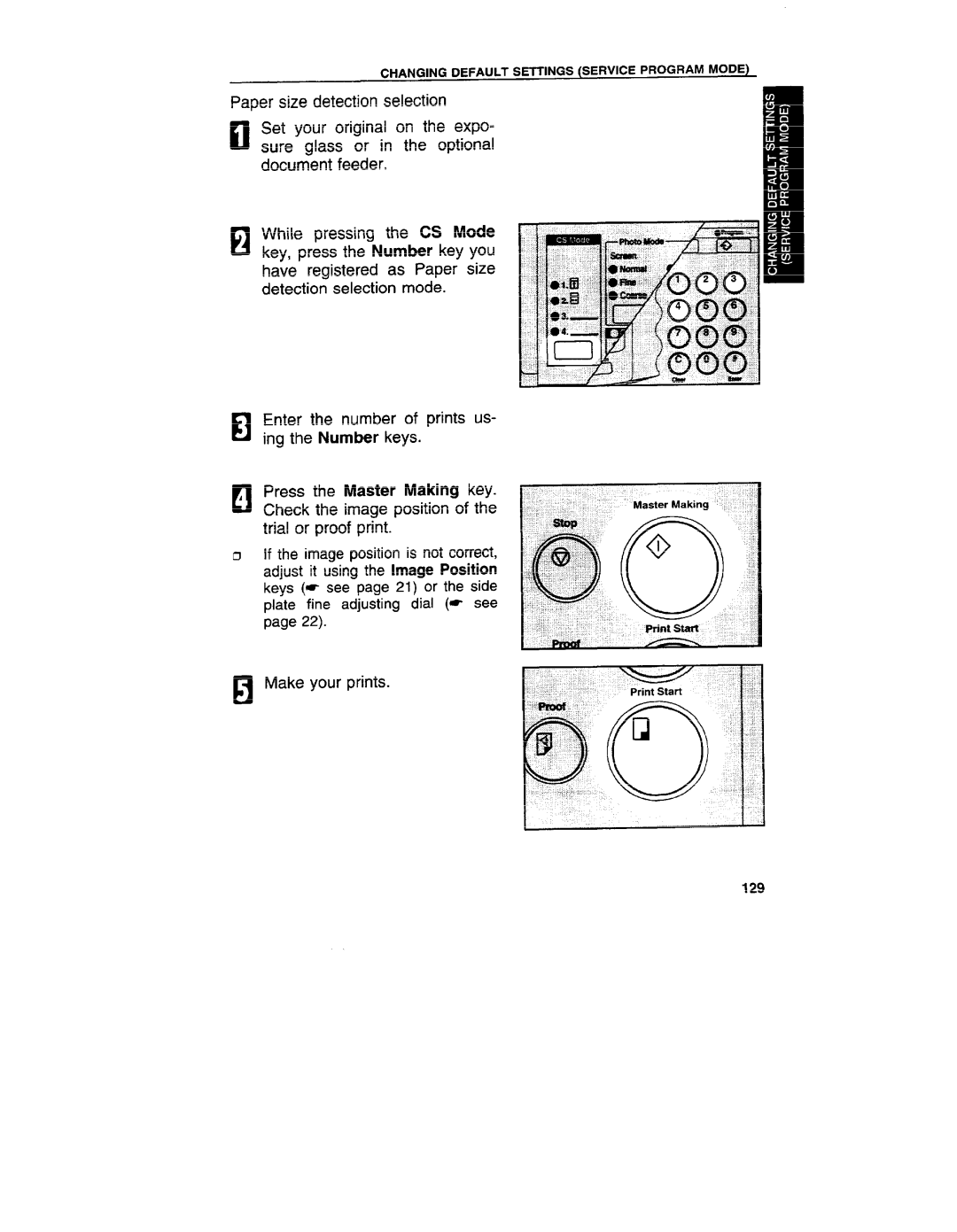 Ricoh VT3800 manual Changing Default Settings Service Program Mode 