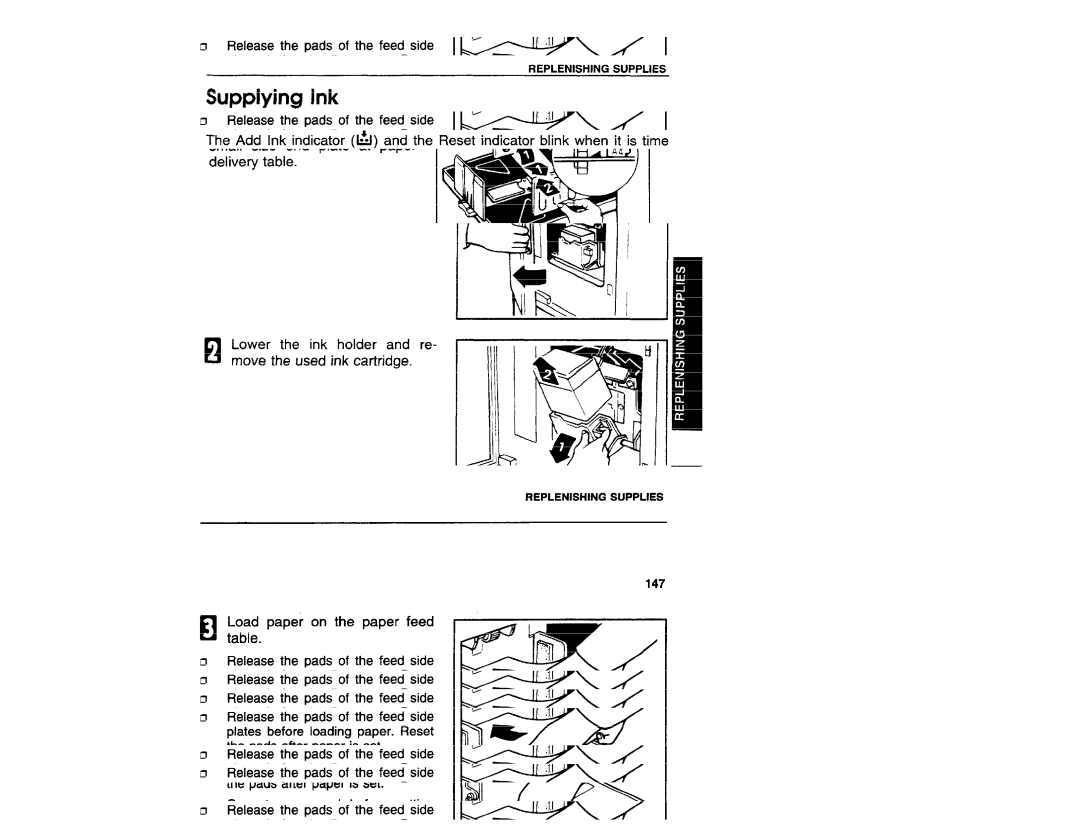 Ricoh VT3800 manual Li, Supplying Ink 