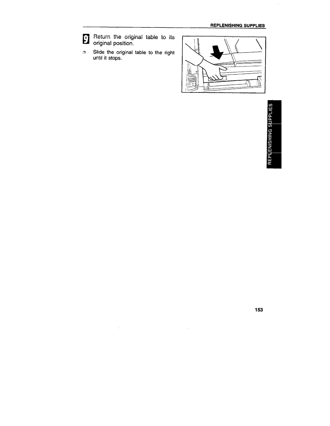 Ricoh VT3800 manual UJ Return the original table to its original position 