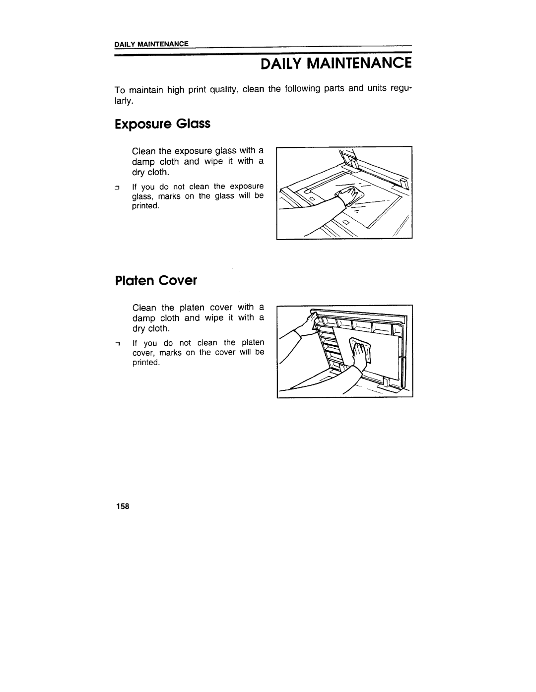 Ricoh VT3800 manual Exposure Glass, Platen Cover 