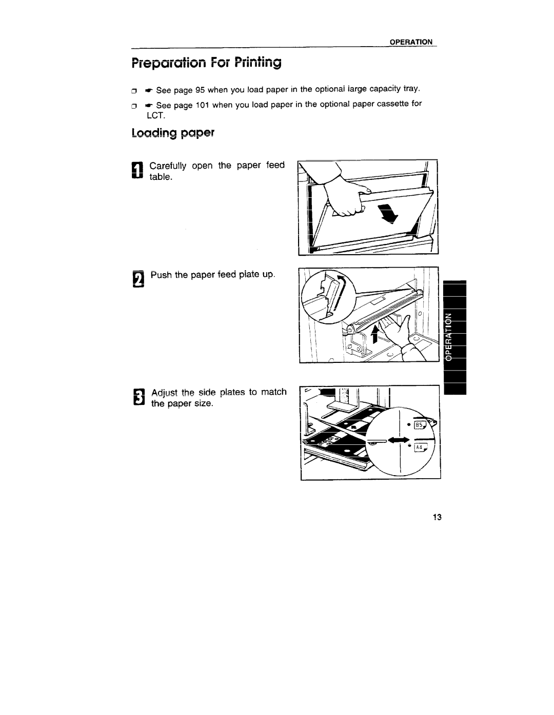 Ricoh VT3800 manual Preparation For Printing, Loading paper 