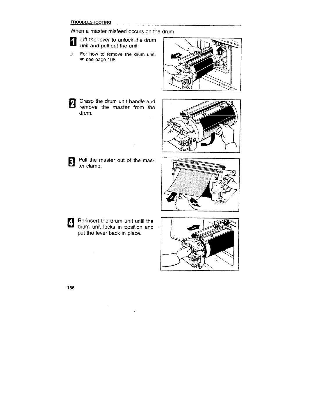 Ricoh VT3800 manual For how to remove the drum unit, see 