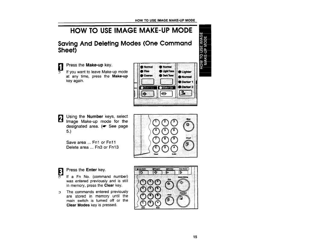 Ricoh VT3800 manual HOW to USE Image MAKE-UP Mode, Saving And Deleting Modes One Command 