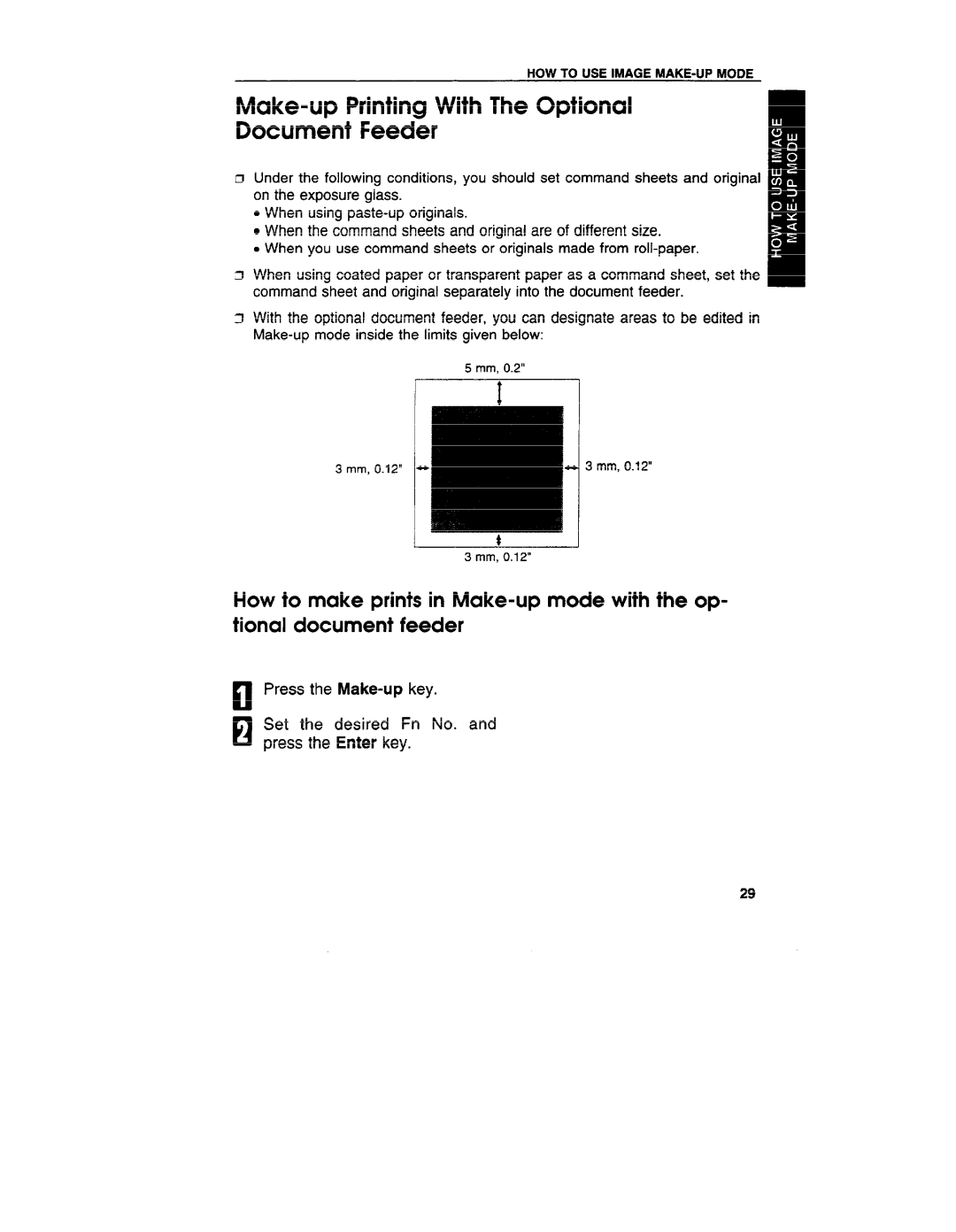 Ricoh VT3800 manual Make-up Printing With The Optional Document Feeder 