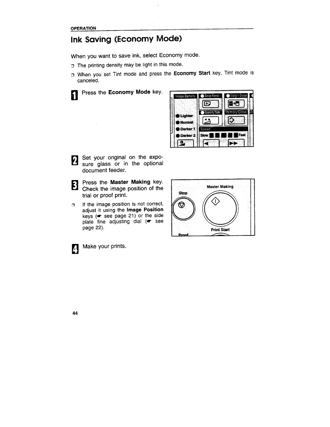 Ricoh VT3800 manual Ink Saving Economy Mode 