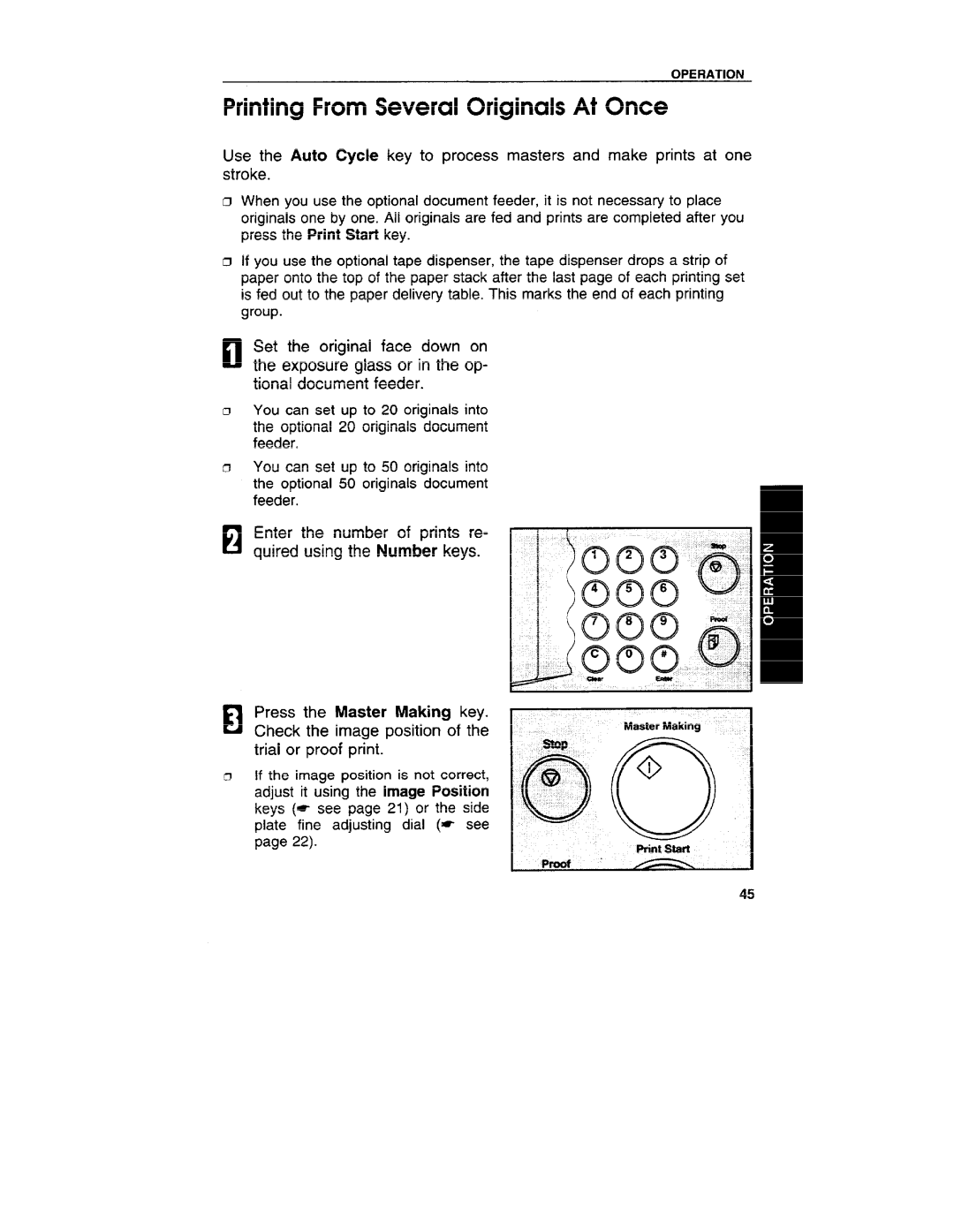 Ricoh VT3800 manual Printing From Several Originals At Once 