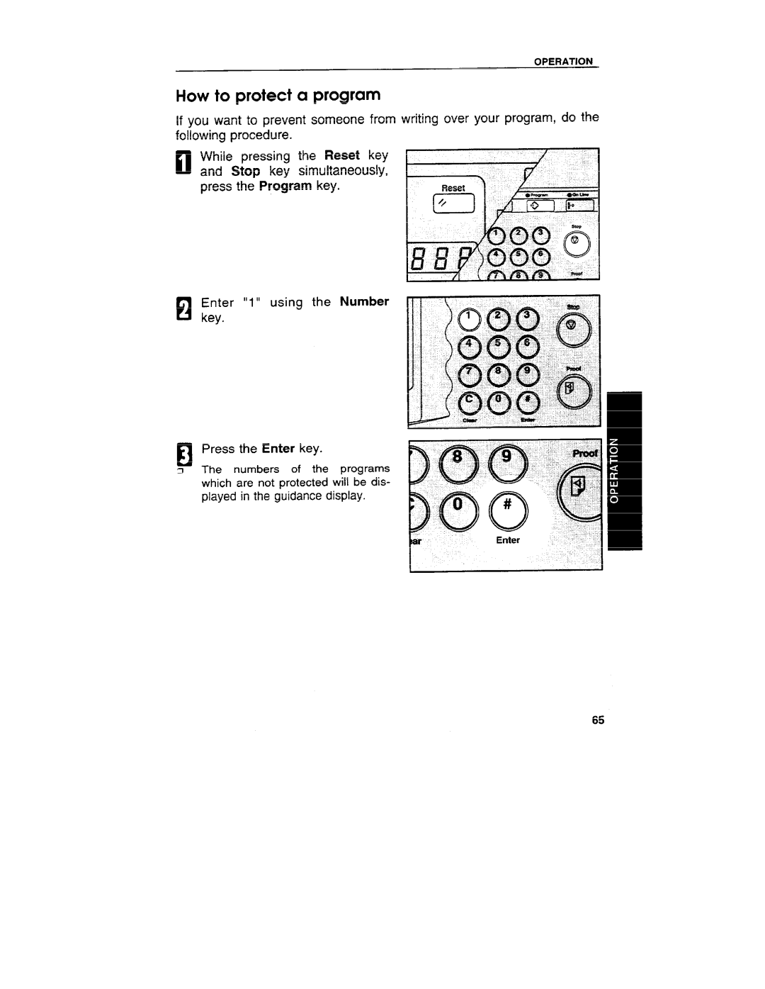 Ricoh VT3800 manual How to protect a program 